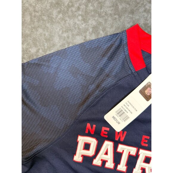 NWT NFL Team Apparel New England Patriots Navy Blue Long Sleeve Shirt Size Med - Picture 4 of 5